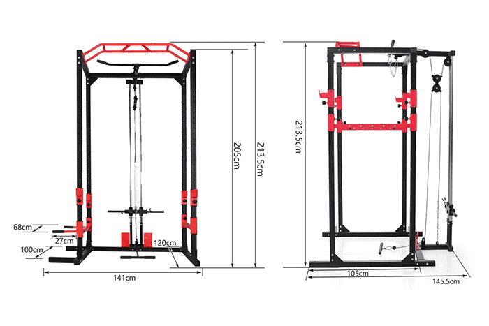 BodyTrain Professional Power Rack with Cable System
