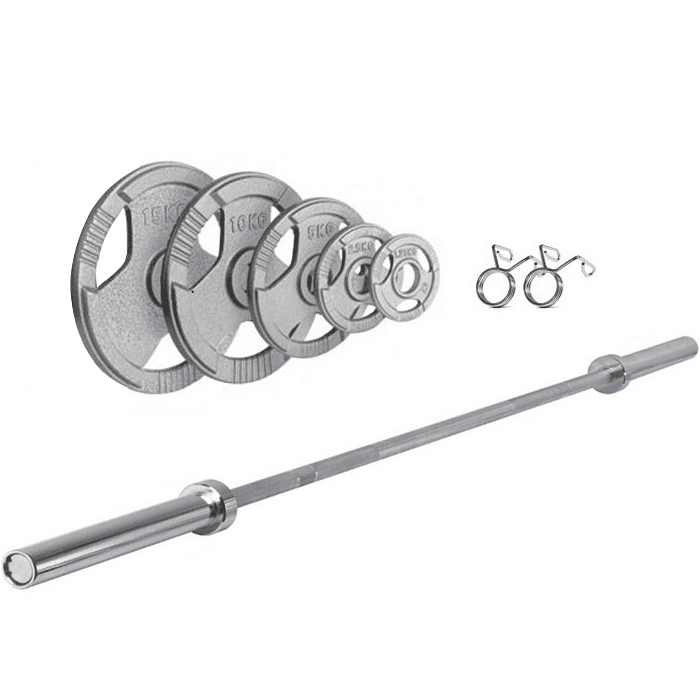 Ironman 100kg Olympic Tri-grip Weight Set with 72" Olympic Weight Bar