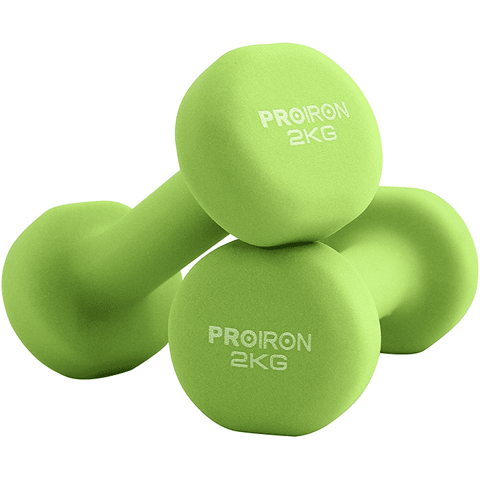 PROIRON Neoprene Coated 2kg Dumbbells