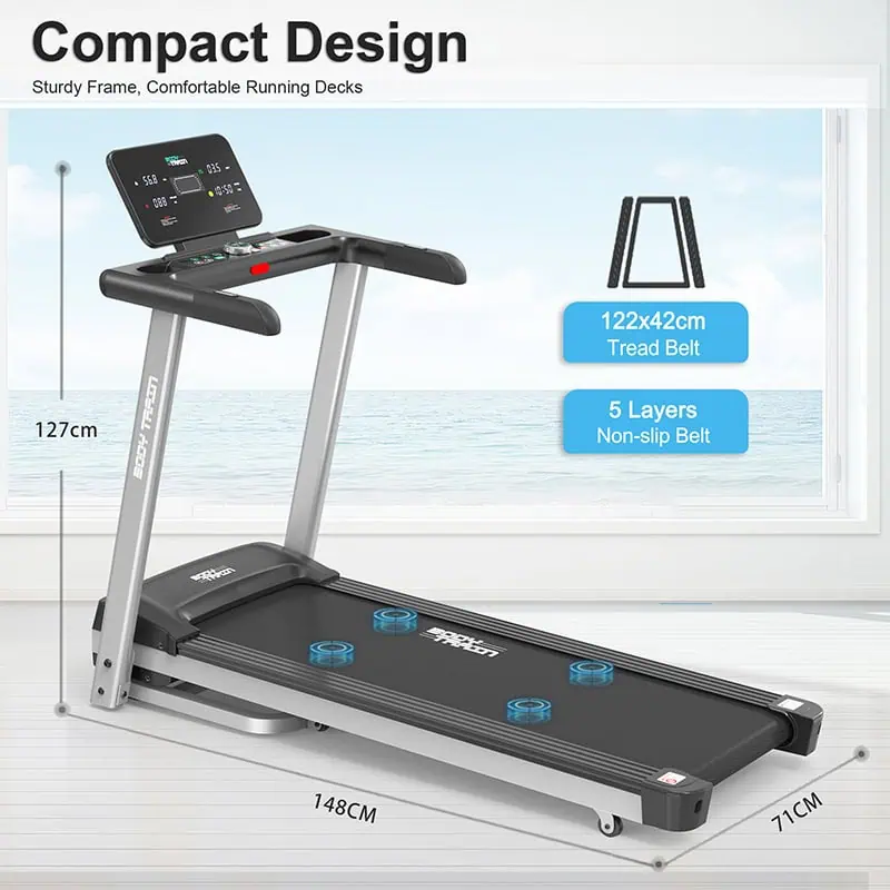 BodyTrain S9C Motorised Folding Bluetooth Treadmill