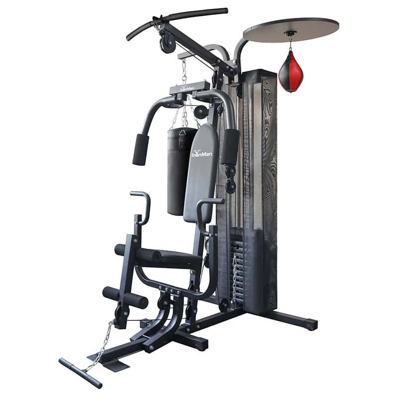 IronMan 3 Station Boxing Deluxe Home Multi Gym with 55kg Weight Stack