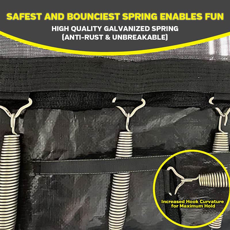 7x10ft Rectangular Trampoline with Safety Enclosure Grey - Free Ladder & Shoe Tidy