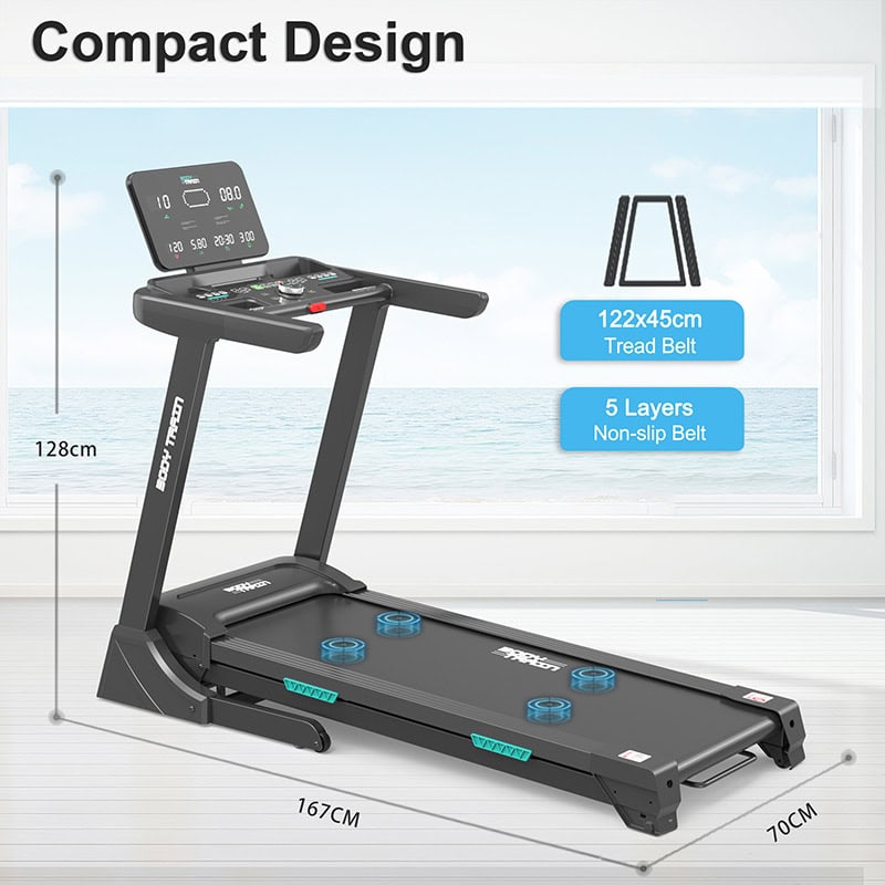 BodyTrain 7008 Motorised Folding Bluetooth Treadmill