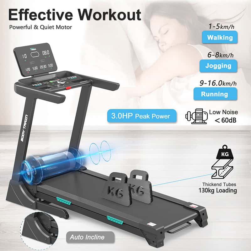 BodyTrain 7008 Motorised Folding Bluetooth Treadmill