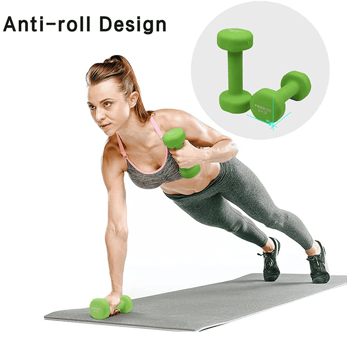 IronMan Neoprene Coated Cast Iron Dumbbell Set with Carry Rack