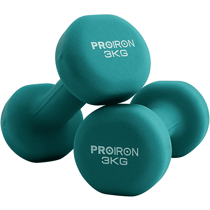 IronMan Neoprene Coated Cast Iron Dumbbell Set with Carry Rack