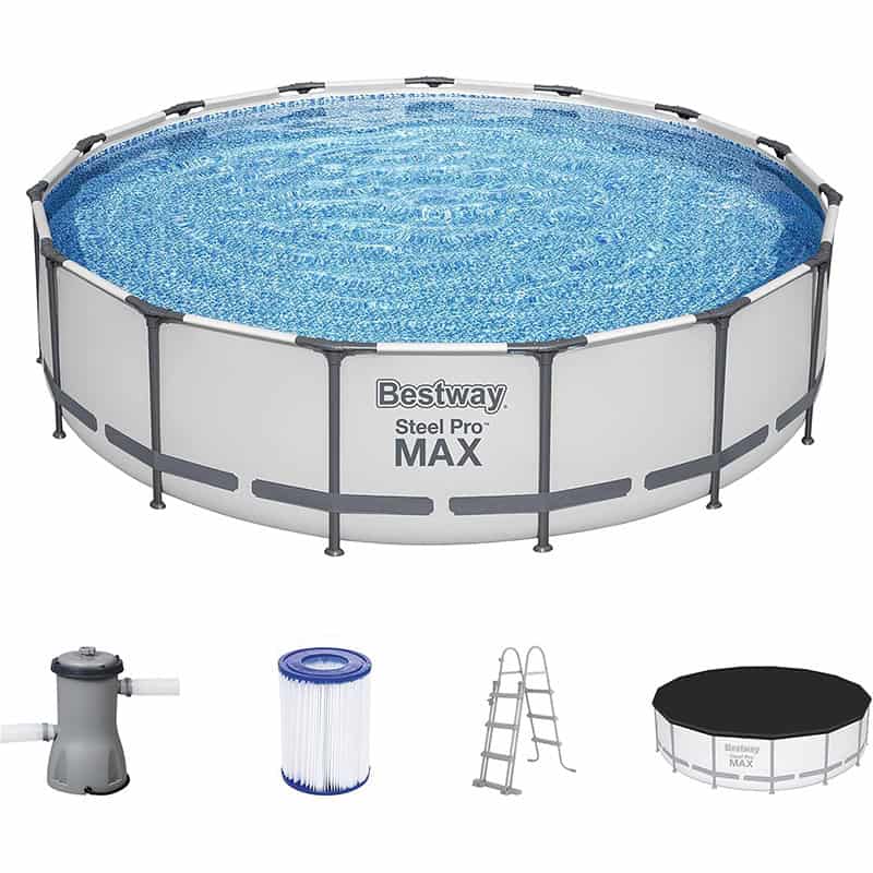 Bestway 15ft x 42inch Steel Pro Max™ Above Ground Swimming Pool With Filter Ladder & Cover