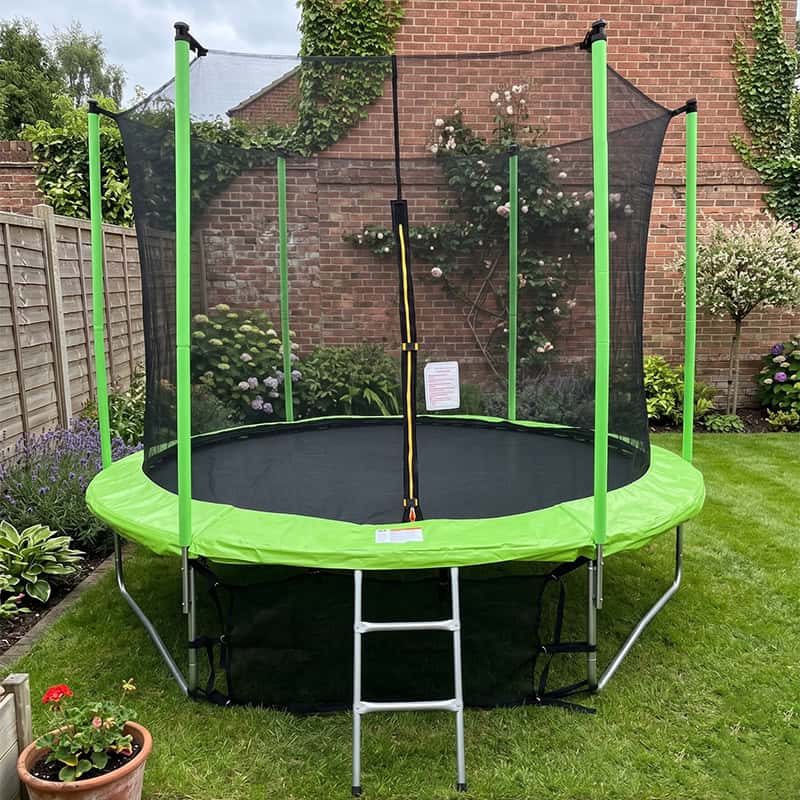 10ft Trampoline + Safety Enclosure Free Ladder & Shoe Tidy