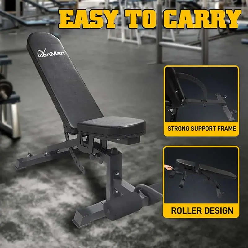 Ironman Professional Weight Training Bench & 20kg Pump Barbell Set - Image 6