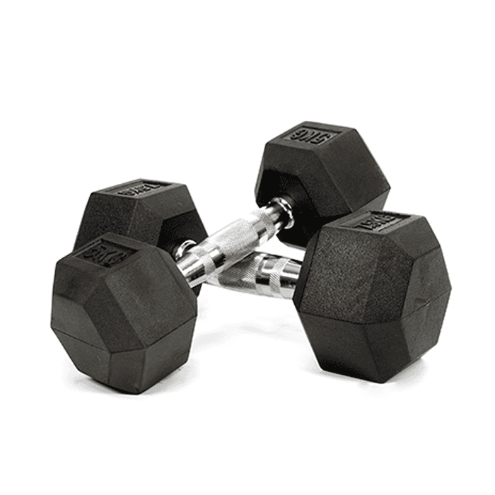 Ironman Rubber Coated Hex 12.5kg Dumbbell Pair - Image 3