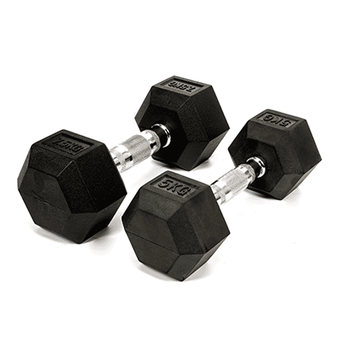Ironman Rubber Coated Hex 12.5kg Dumbbell Pair - Image 4