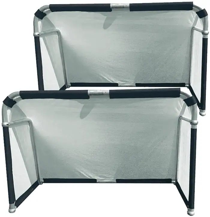 Hillman 4ft x 2.5ft Aluminium Folding Football Goal -2 Pack