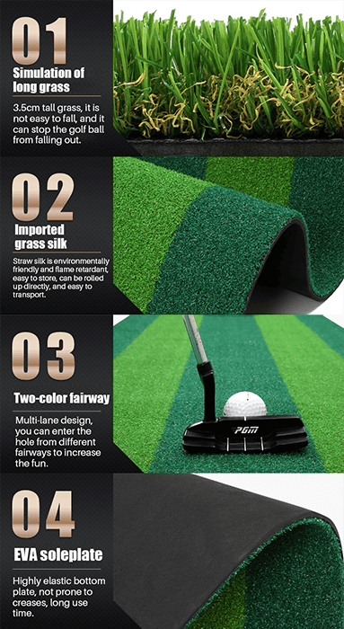 Hilllman PGM Two-Tone Artificial Turf Golf Putting Green with Auto-Return Putting Cup