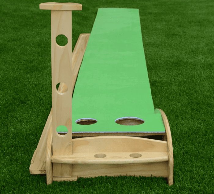 Hillman PGM Natural Wood 3m Golf Putting Trainer with Auto Ball Return