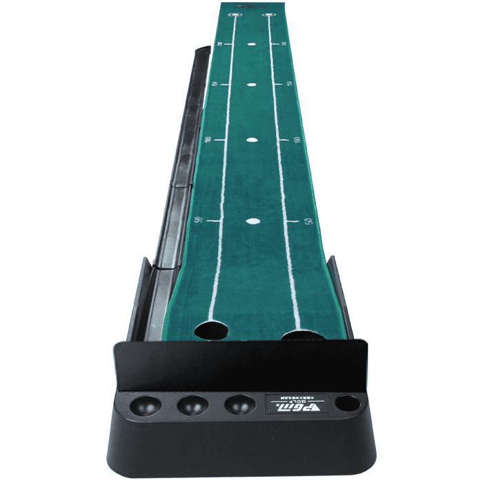 Hillman PGM 3m Golf Putting Trainer Velvet Carpet with Auto Ball Return