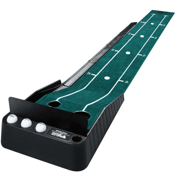 Hillman PGM 3m Golf Putting Trainer Velvet Carpet with Auto Ball Return