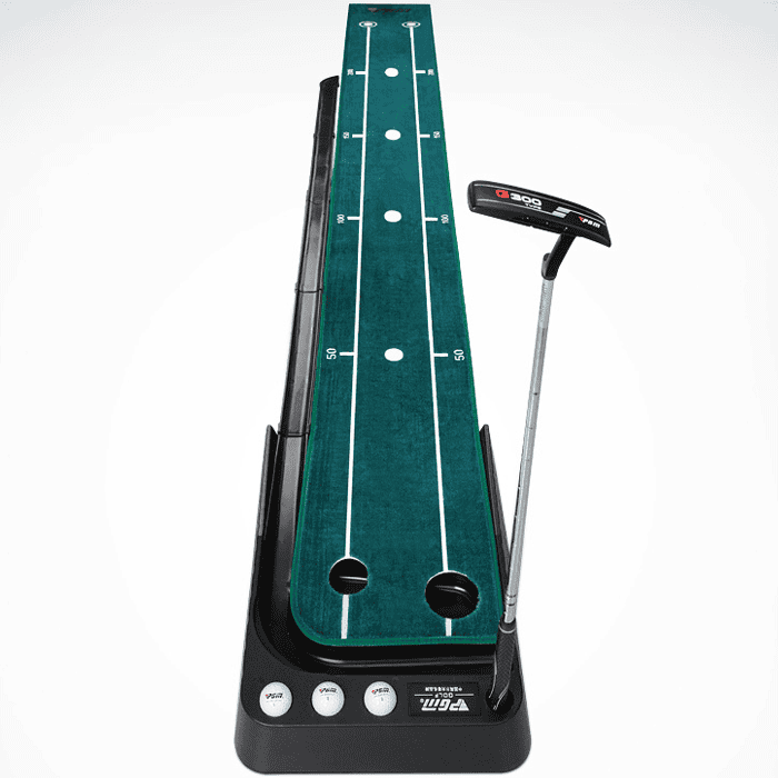 Hillman PGM 3m Golf Putting Trainer Velvet Carpet with Auto Ball Return