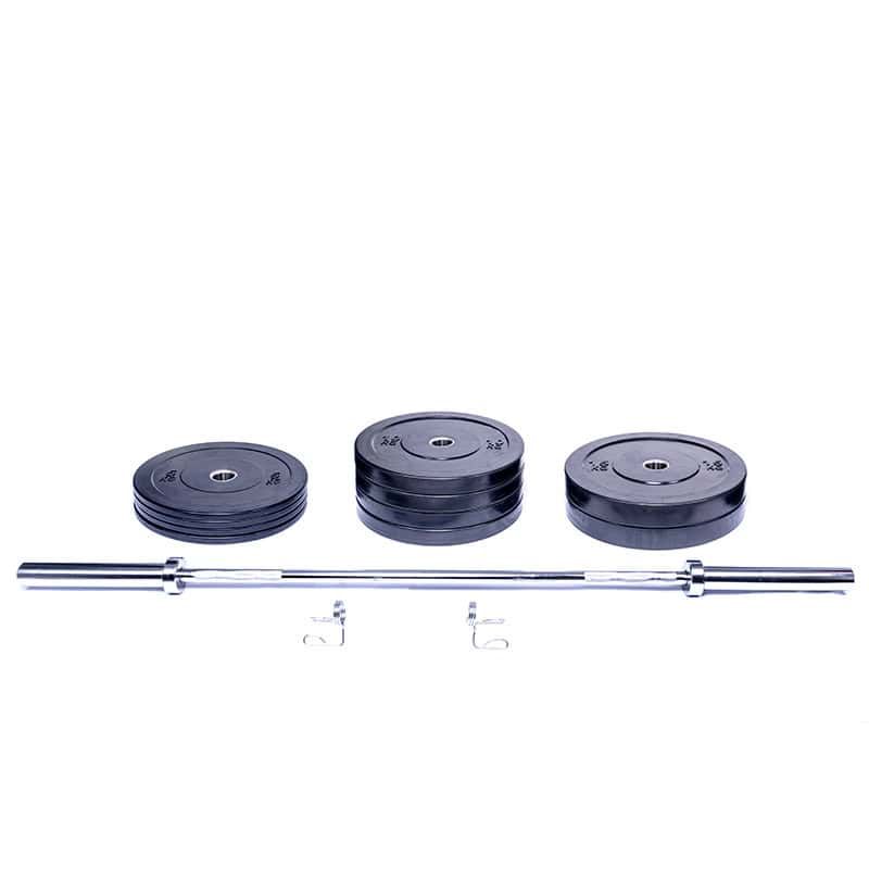 Ironman 100kg Olympic Bumper Weight Set with 72" Olympic Weight Bar