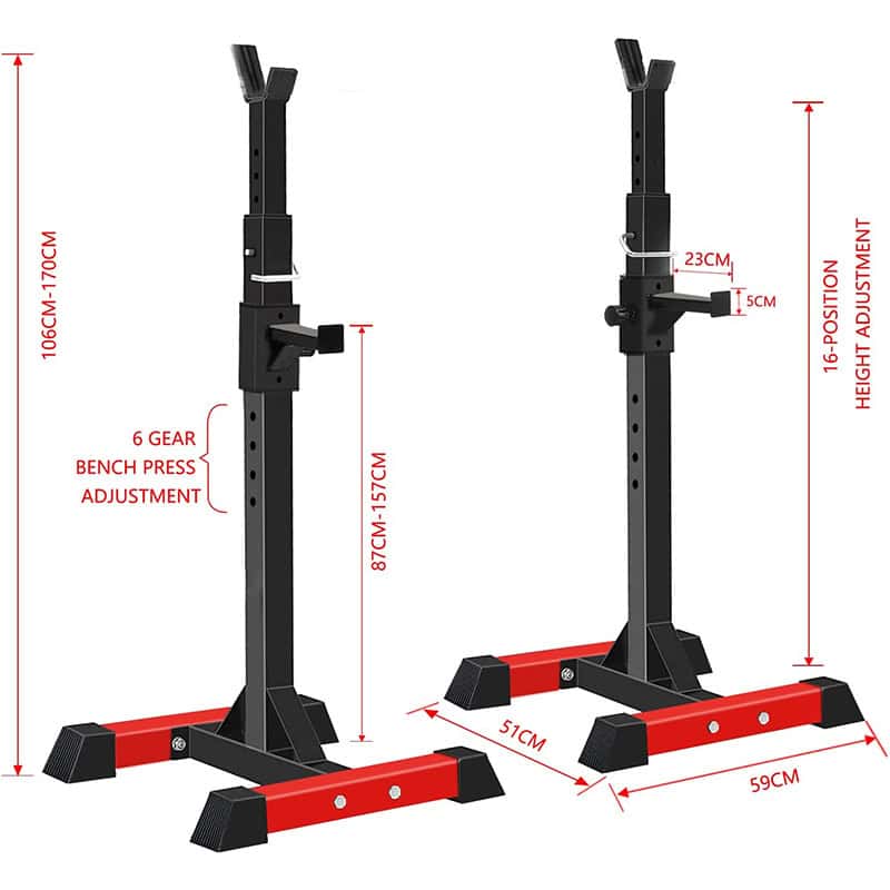 BodyTrain Adjustable Power Squat Rack Barbell Stands - Image 6