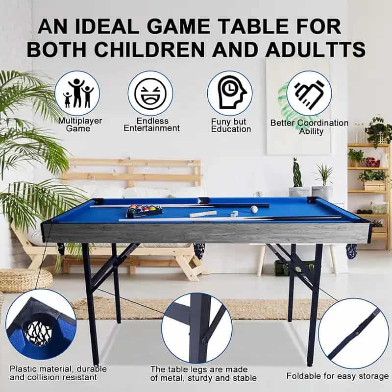 Walker & Simpson 4.5ft 5in1 Multi-Games Table with Folding Legs