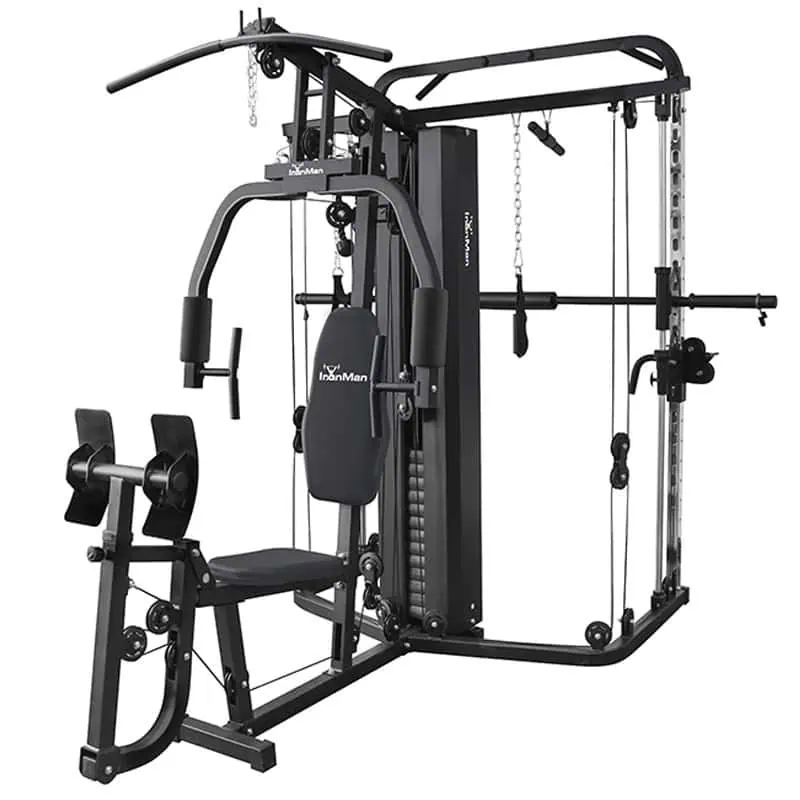 IronMan Deluxe Home Multi Gym with Smith Machine and Cables - 65kg Weight Stack