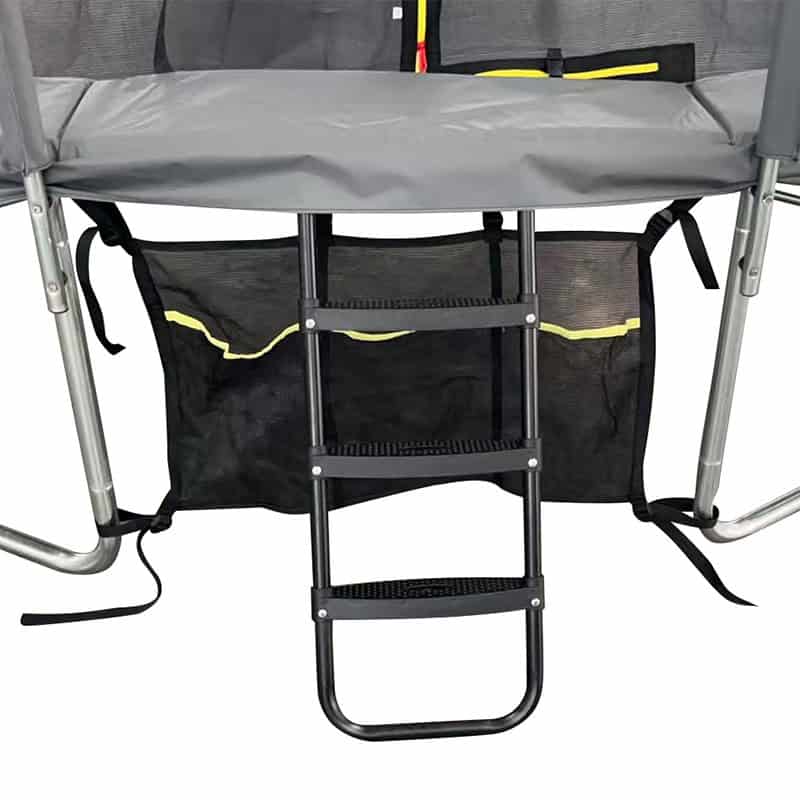 8x12ft Rectangular Trampoline with Safety Enclosure Grey – Free Ladder & Shoe Tidy