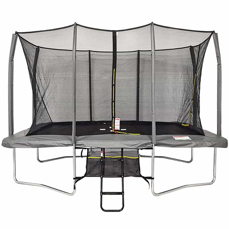 9x14ft Rectangular Trampoline with Safety Enclosure Grey