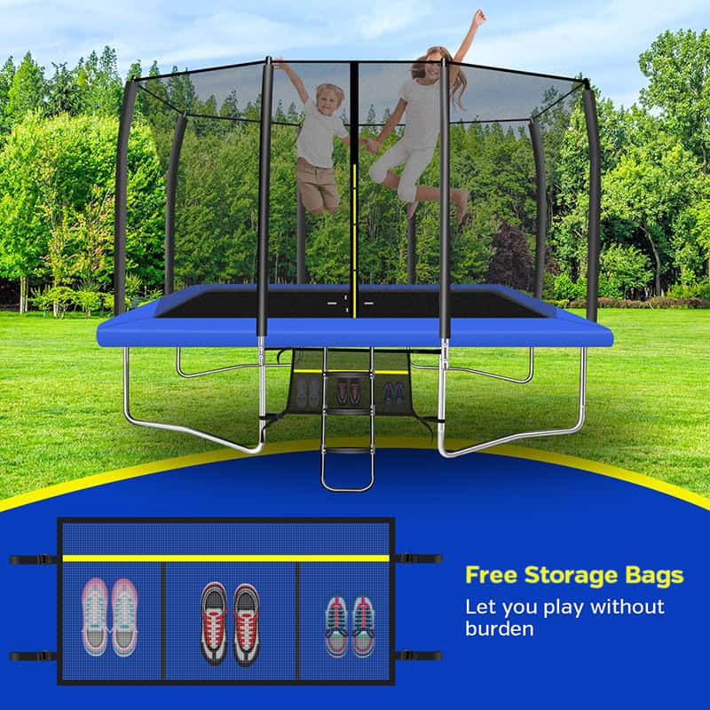 7x10ft Rectangular Trampoline with Safety Enclosure