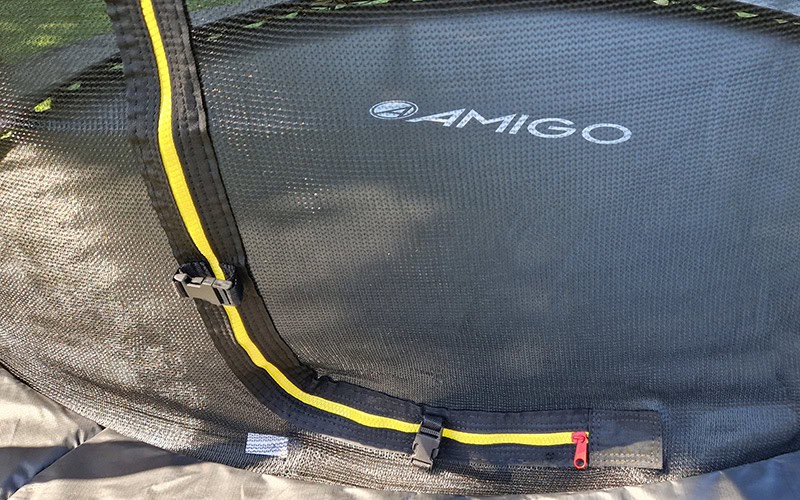 Amigo 8ft Trampoline with Enclosure Free Shoe Tidy & Ladder – Blue