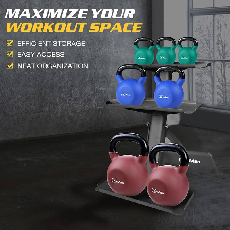 IronMan Three-Tier Kettlebell Storage Rack