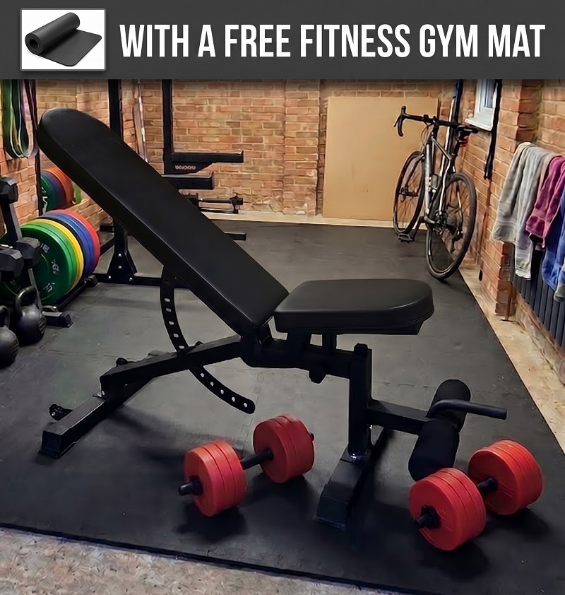 Ironman Professional Weight Training Bench & 32kg Dumbbell Set