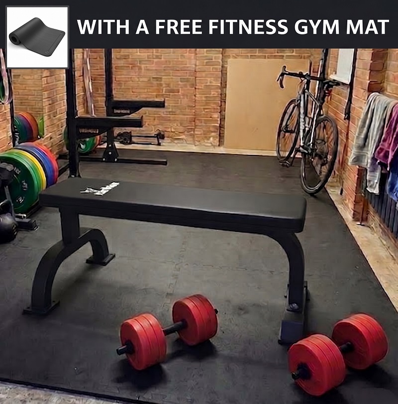 IronMan Flat Weight Training Bench & 32kg Dumbbell Set