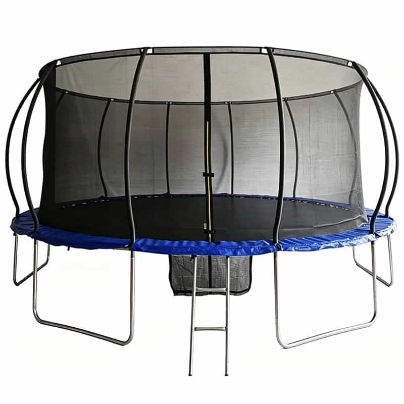 16ft Trampoline & Enclosure Free Shoe Tidy & Ladder – Blue
