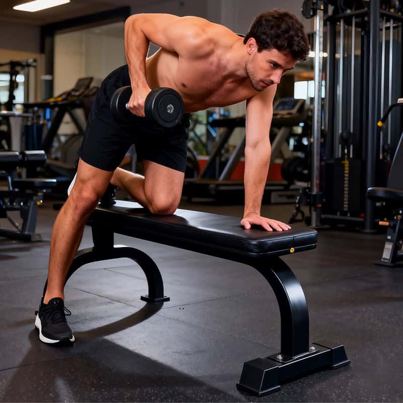 IronMan Flat Weight Training Bench & 24kg Adjustable Dumbbell Pair Set