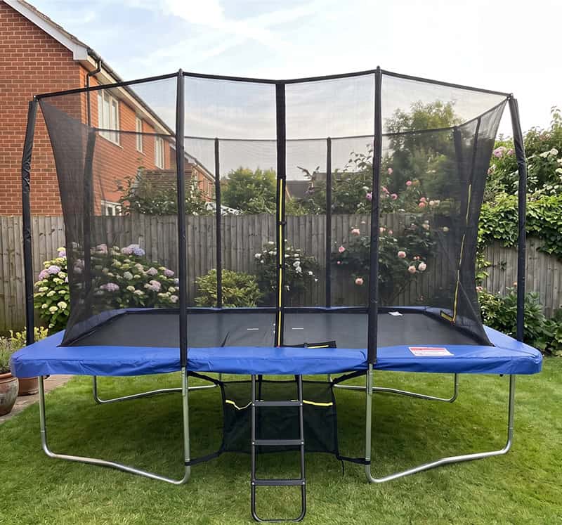 9x14ft Rectangular Trampoline with Safety Enclosure Blue