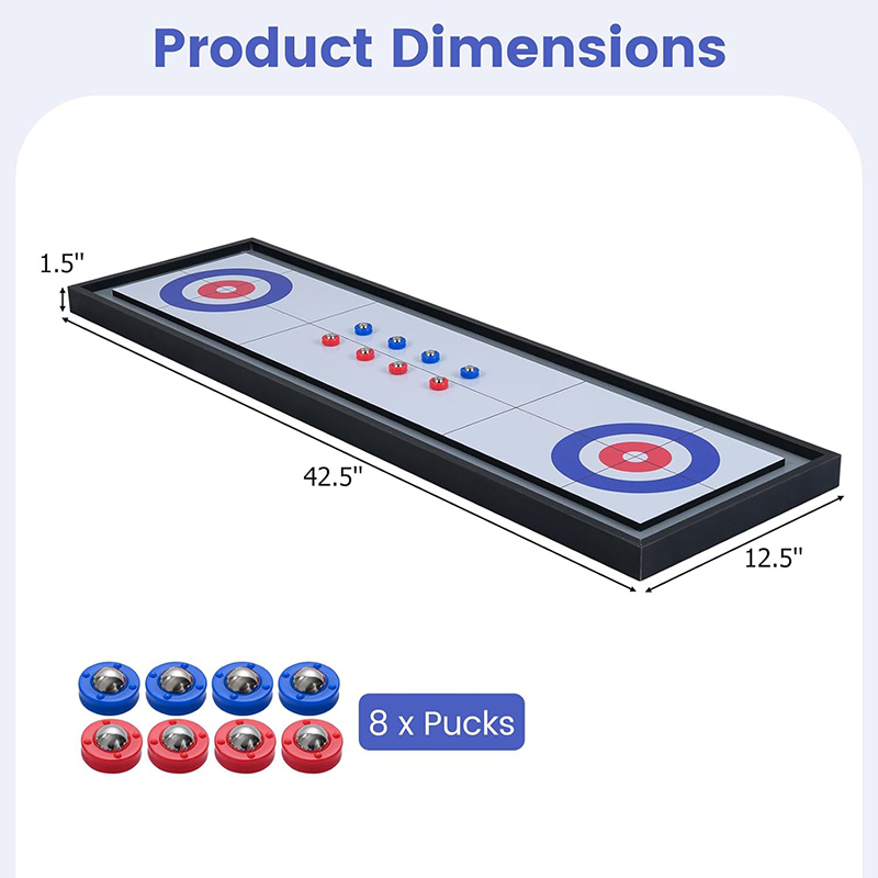 Air King 2-in-1 Wooden Shuffleboard & Curling Tabletop Board Game | 8 Pucks - Image 7
