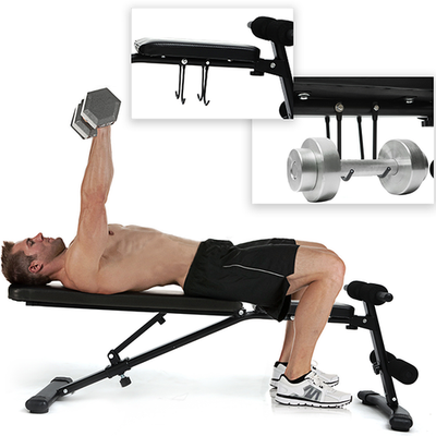 BodyTrain Foldable Adjustable Weight Bench & 32kg Dumbbell Set - Image 4