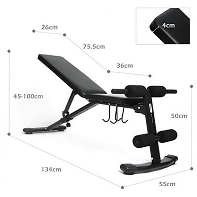 BodyTrain Foldable Adjustable Weight Bench & 32kg Dumbbell Set - Image 7