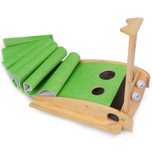Hillman PGM Natural Wood 3m Golf Putting Trainer with Auto Ball Return - Image 5