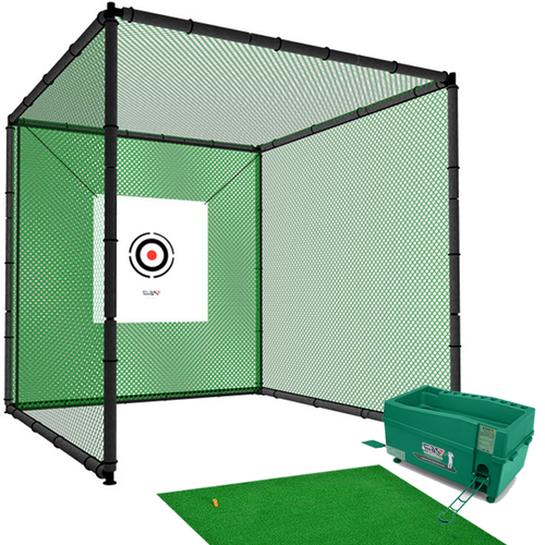 Hillman PGM 3m Heavy Duty Golf Practice Cage Practice Mat with Tee And Ball Disp