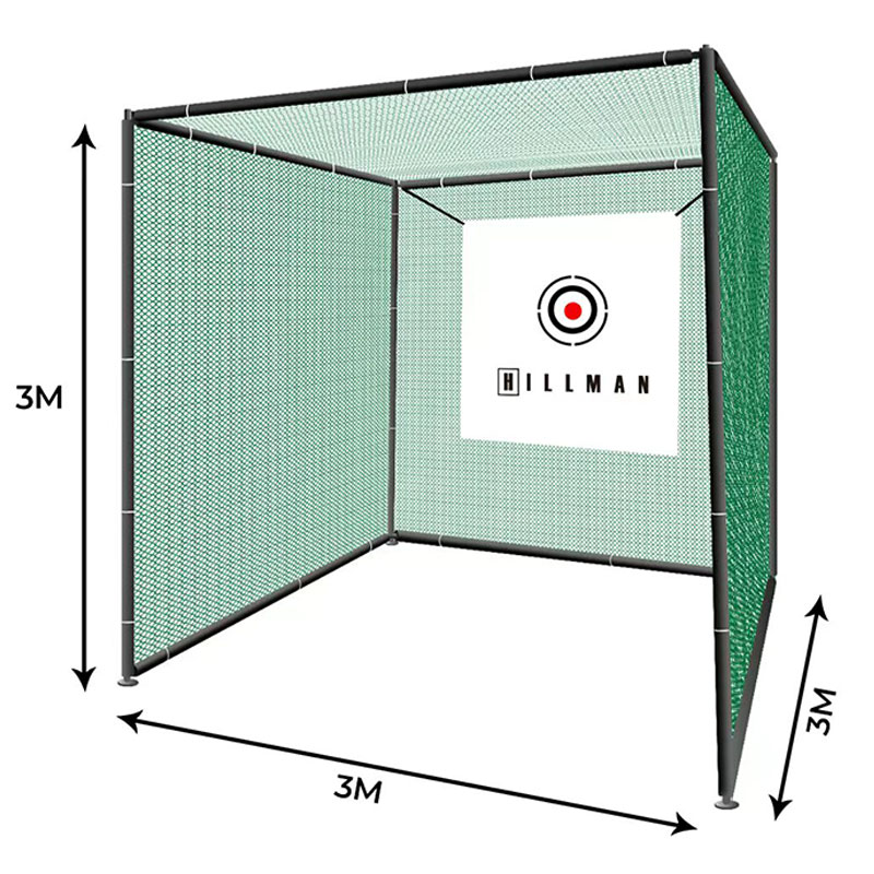 Hillman 3m Powder Coated Golf Practice Cage and Large Hitting Mat with Tee Package - Image 6
