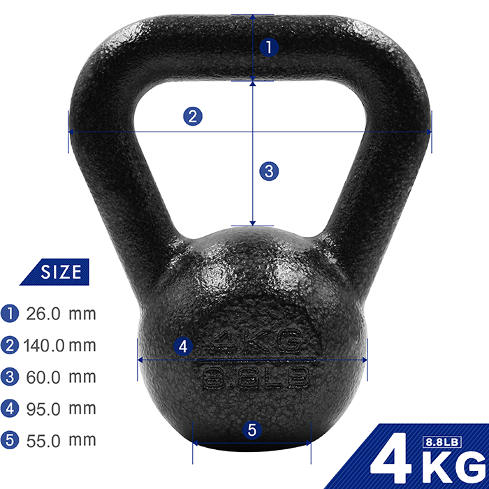 PROIRON Cast Iron Kettlebell Weight Exercise Home Fitness Workout Multi Gym 4KG - Image 2