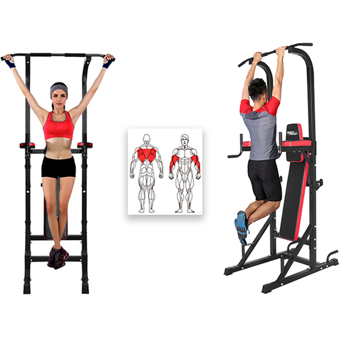 Power Tower Dip Station with Bench and Pull-Up Tower Bar Multi Range Exercise - Image 7