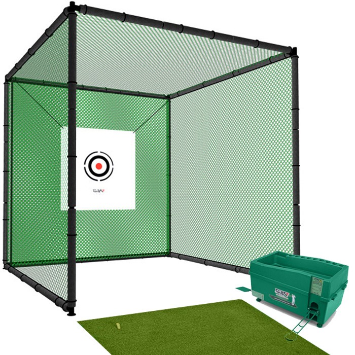 Hillman PGM 3m Heavy Duty Golf Practice Cage Deluxe Practice Mat with Tee And Ba