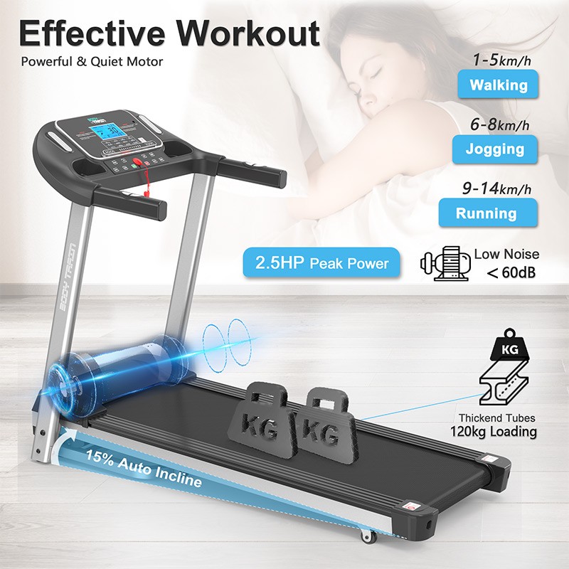 BodyTrain S8 Motorised Folding Bluetooth Treadmill - Image 3