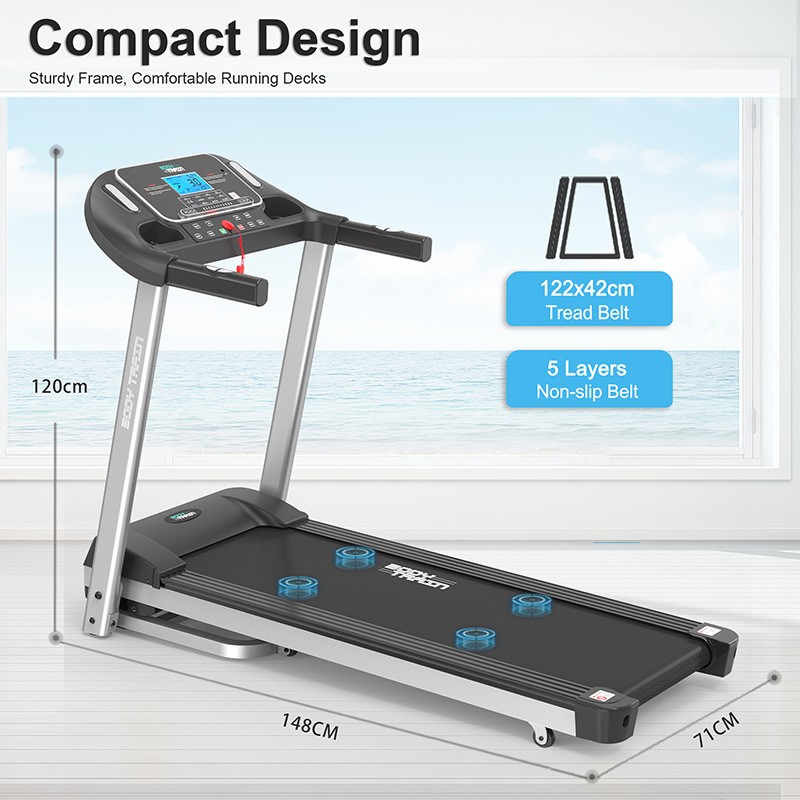 BodyTrain S8 Motorised Folding Bluetooth Treadmill - Image 4