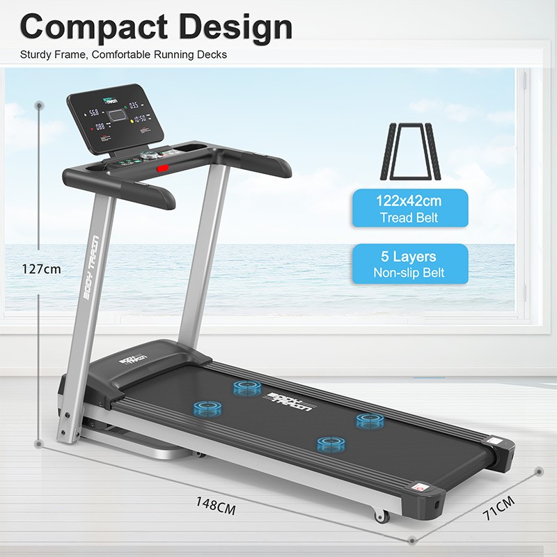 BodyTrain S9C Motorised Folding Bluetooth Treadmill - Image 6