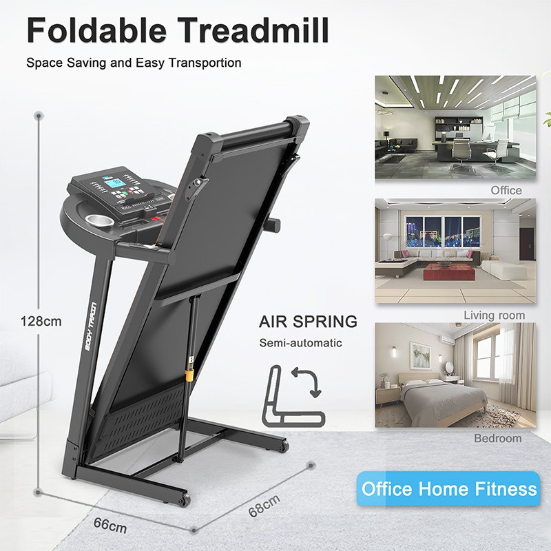 BodyTrain S600 Motorised Folding Bluetooth Treadmill - Image 3