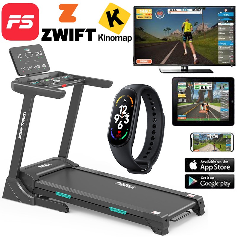 BodyTrain 7008 Motorised Folding Bluetooth Treadmill