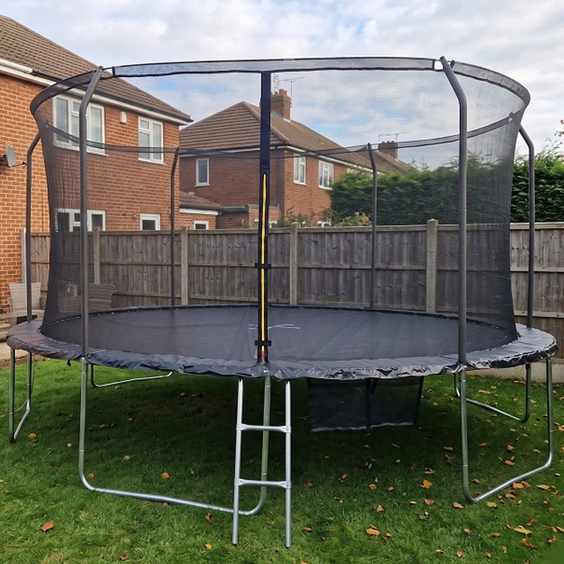 Big Air 16ft Trampoline & Enclosure Free Shoe Tidy & Ladder – Black - Image 3